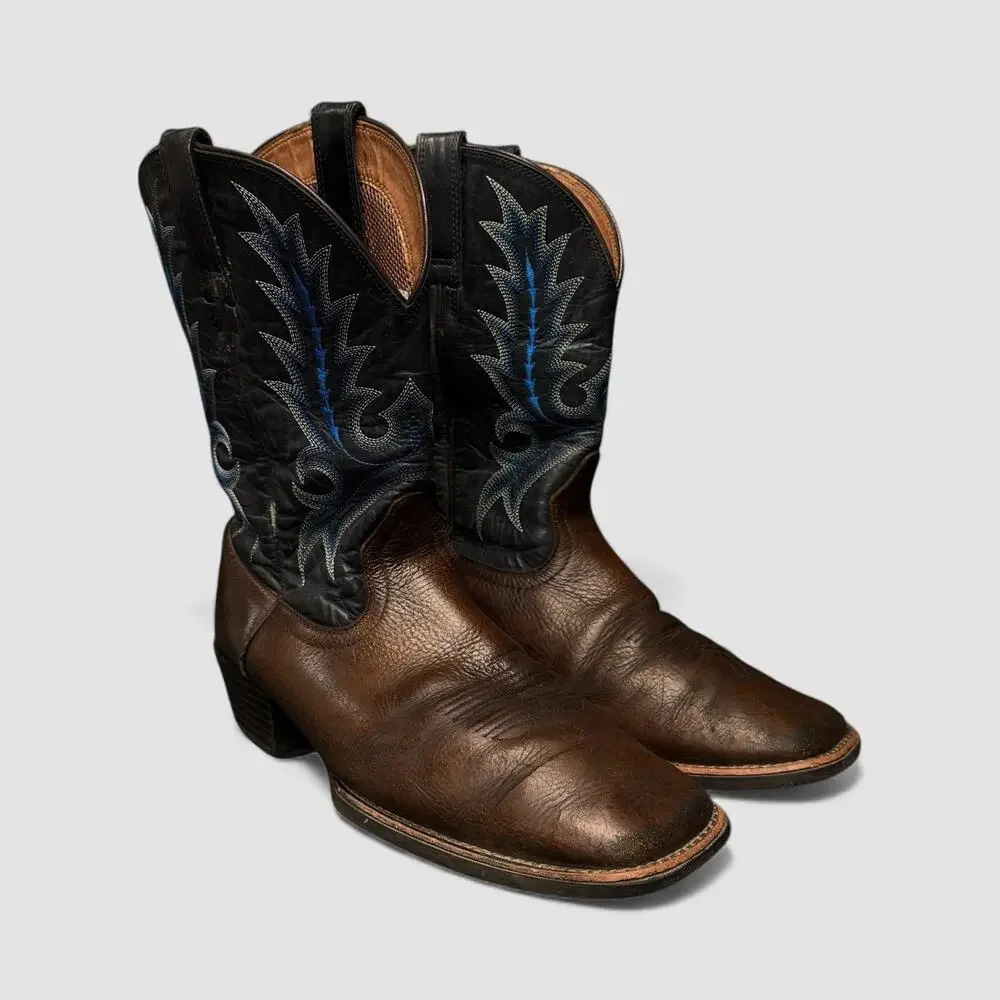 Ariat Tombstone Western Boots Sz 10.5EE Square Toe Leather Earth Brown